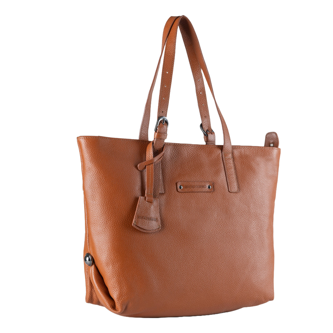 Tan Leather Ceren Tote Bag