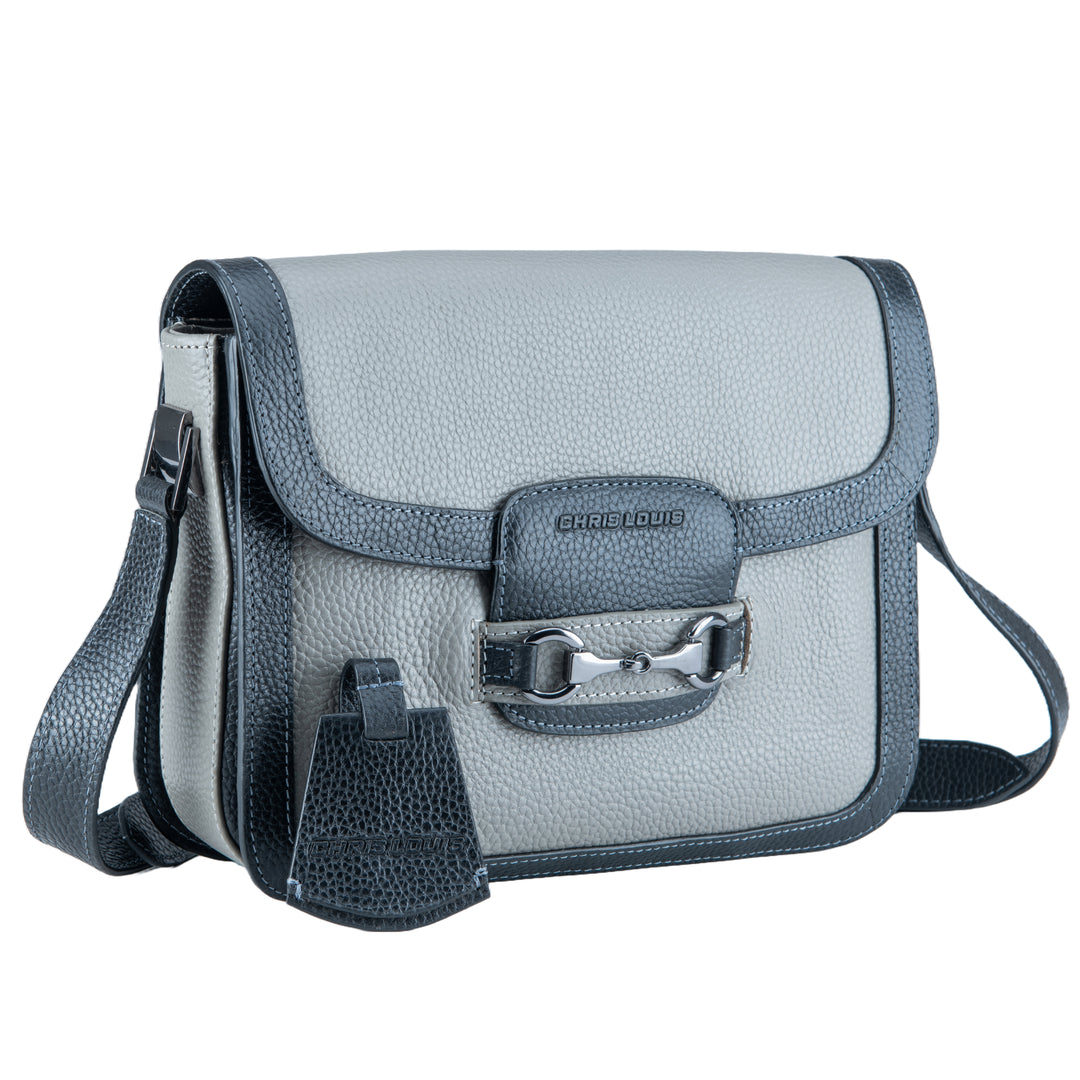 Grey/Black Leather Sydney Harbour Sling Bag