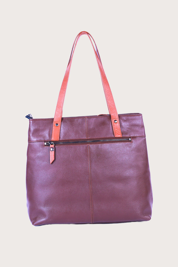 Brown/Tan Leather Meknes Tote Bag