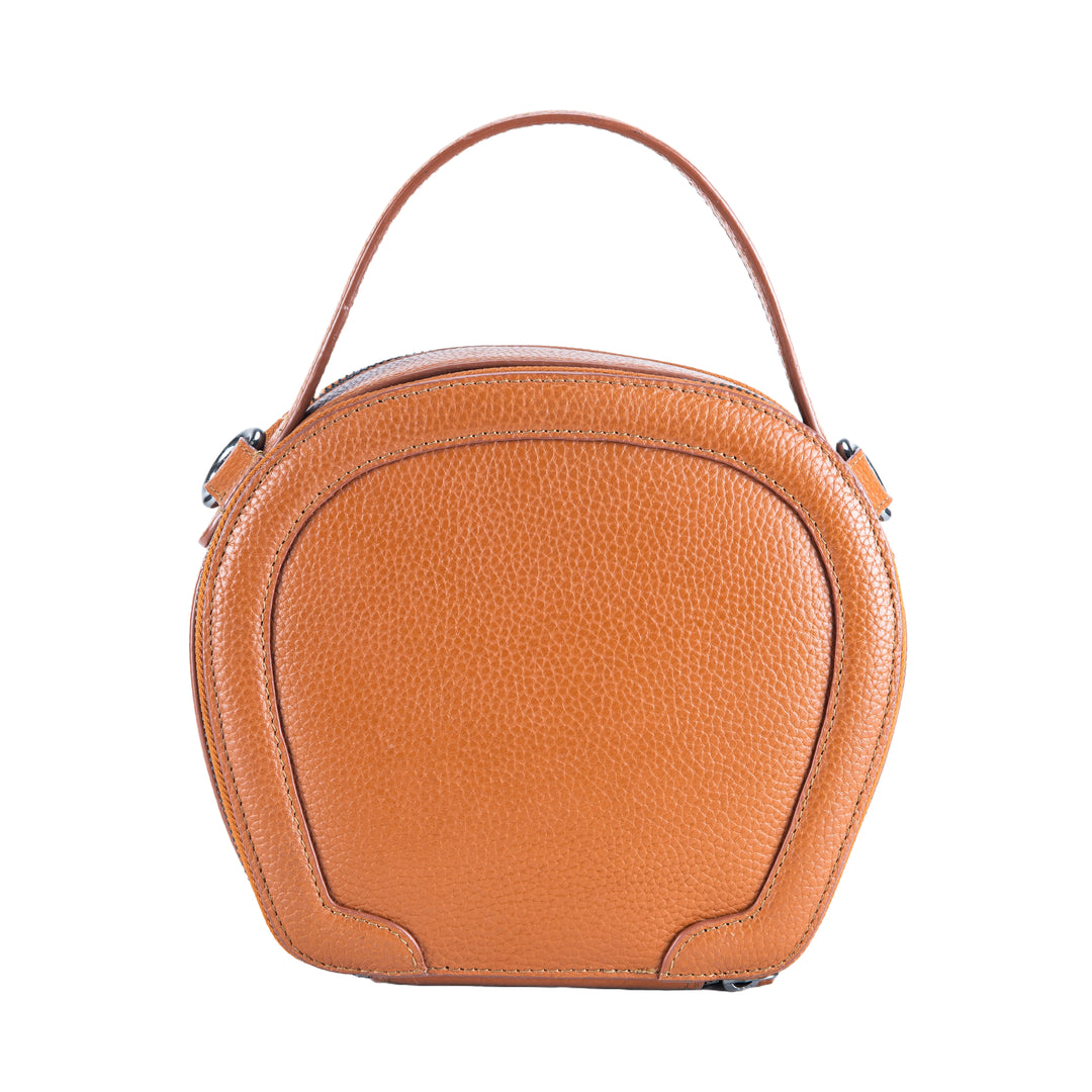 Tan Leather Ovaline Style Sling Bag (2 In 1)