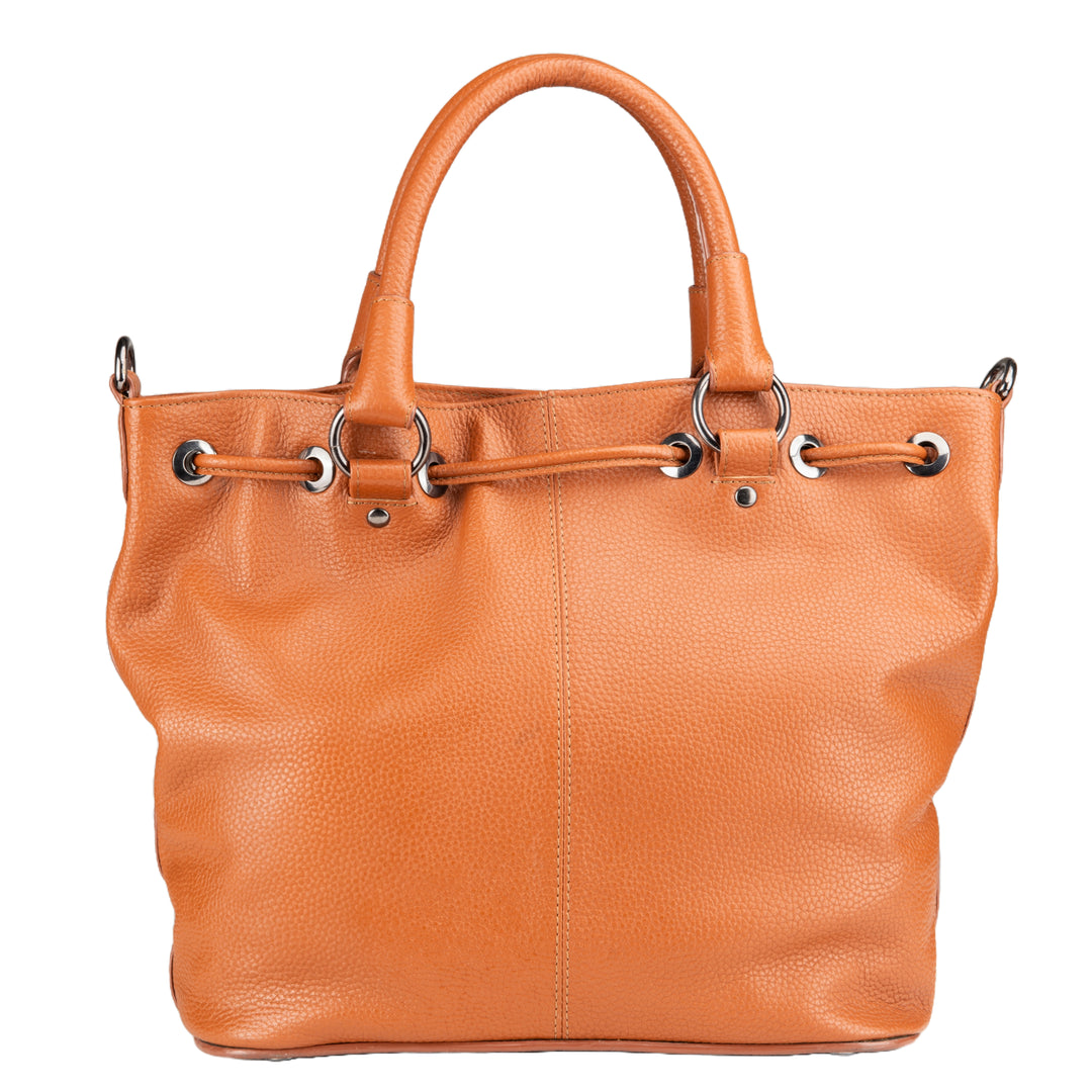 Tan Leather London Luxe Satchel Bag