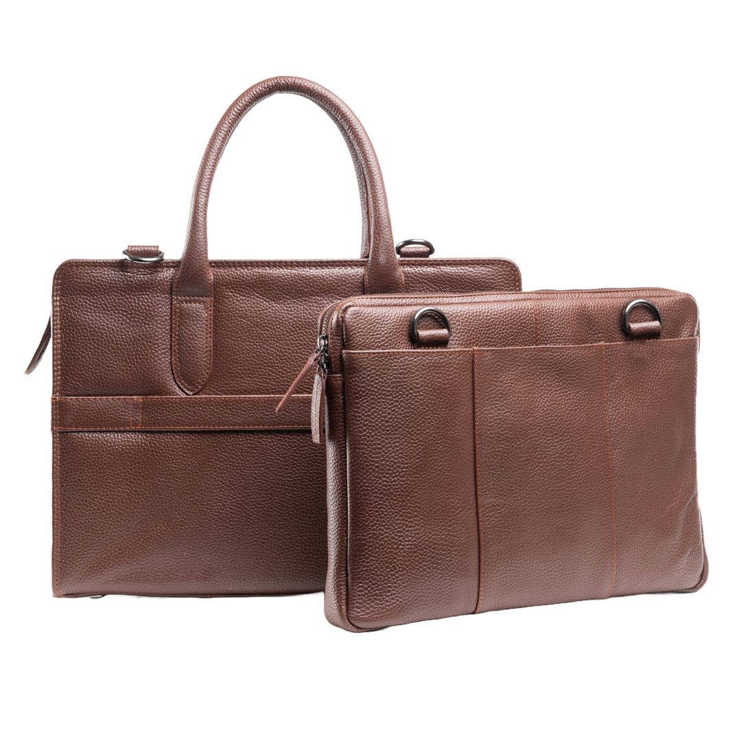 Brown Leather Tokyo Executive Bag (2 In 1)