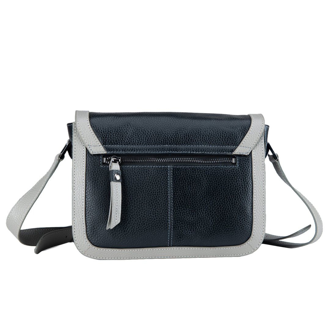 Black/Grey Leather Sydney Harbour Sling Bag