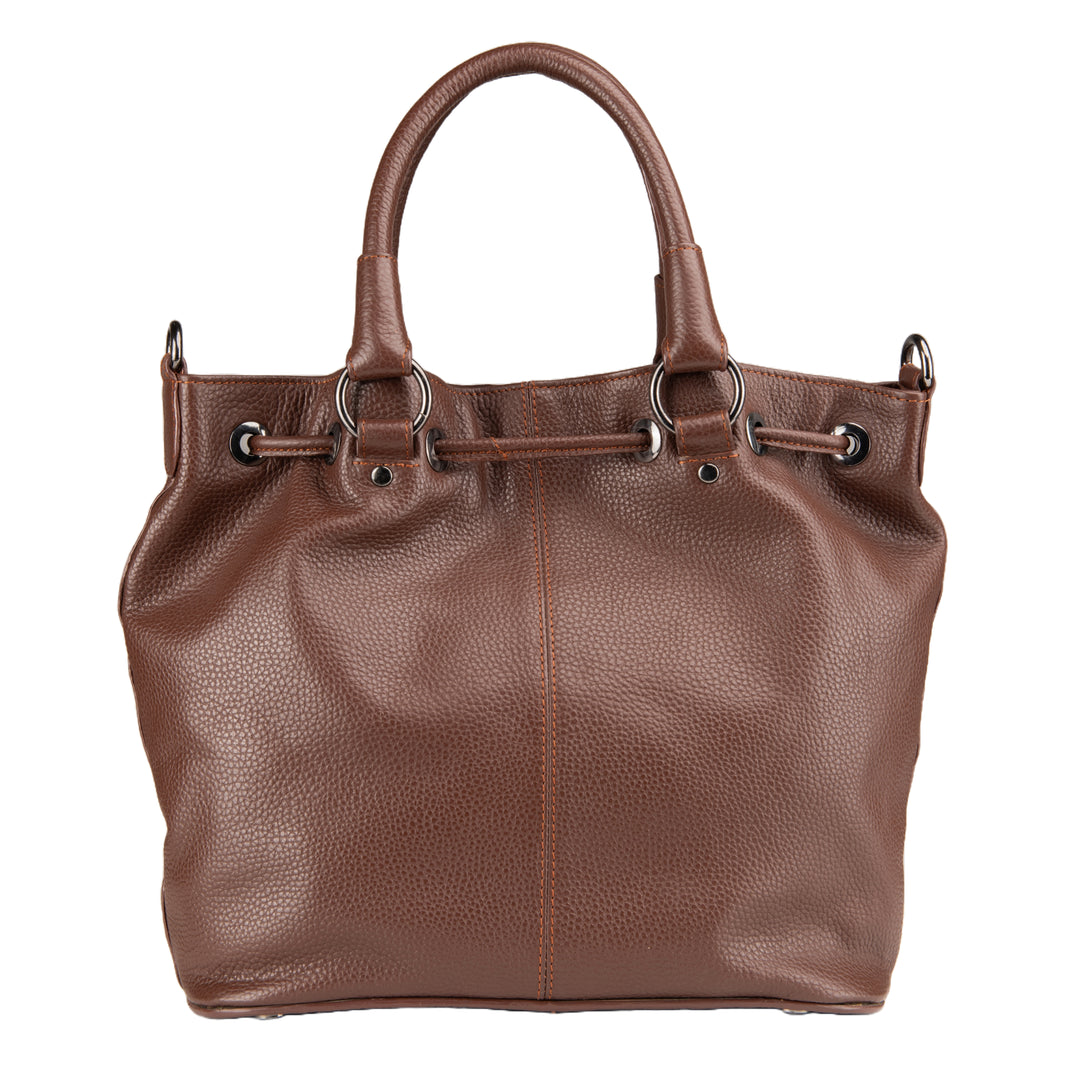 Brown Leather London Luxe Satchel Bag