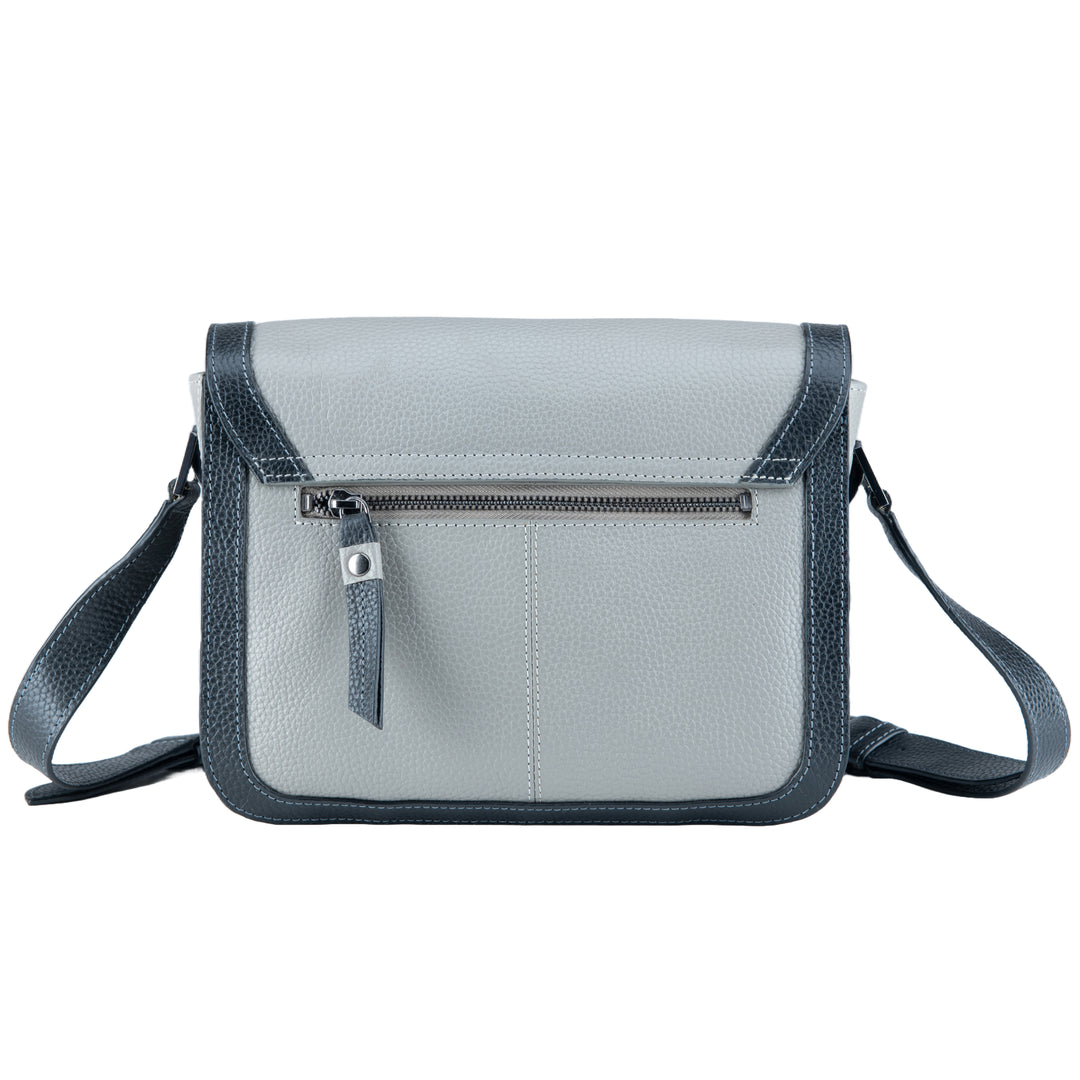 Grey/Black Leather Sydney Harbour Sling Bag