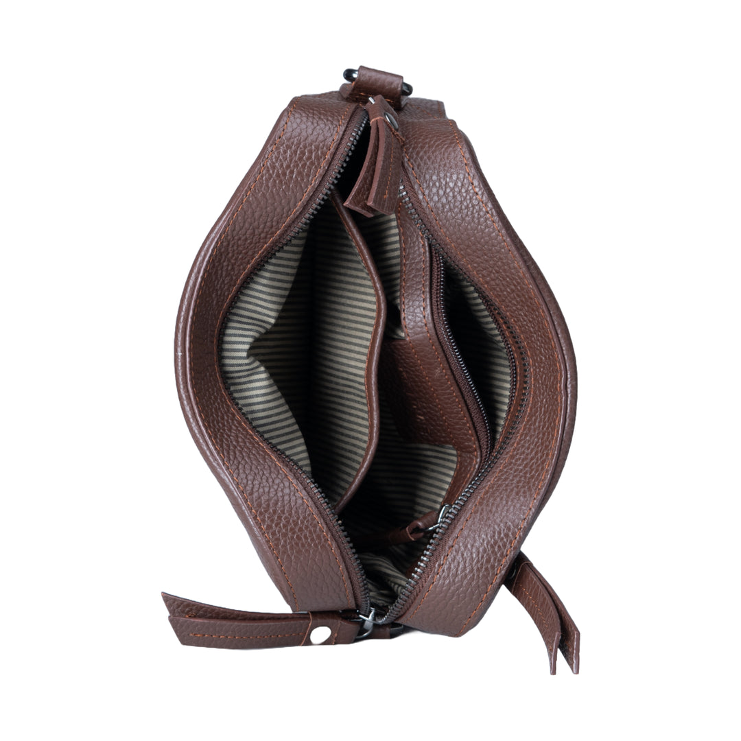 Brown Leather Moolicious Sling Bag