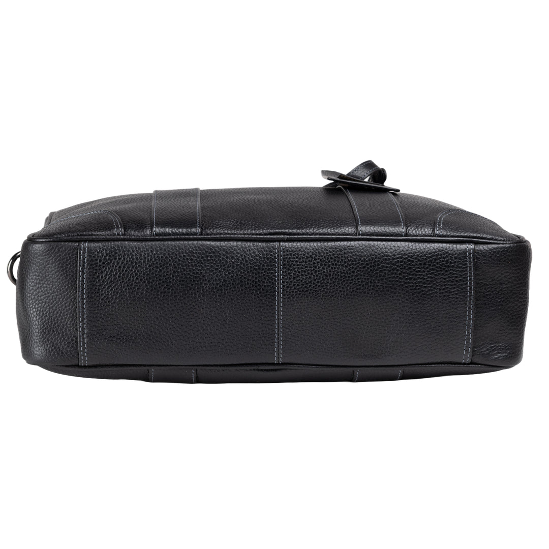 Black Leather Difa Office Bag