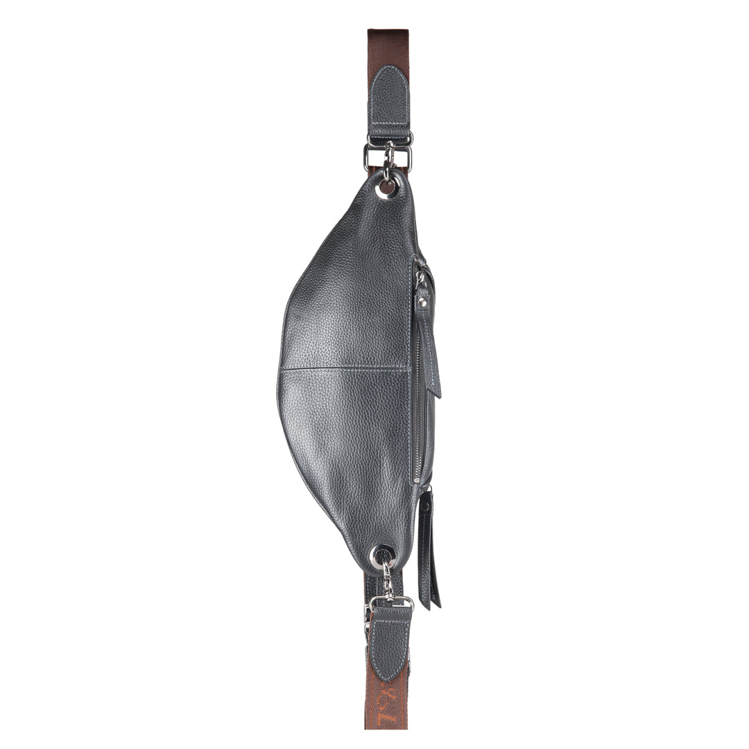 Black Leather Explorer unisex Pouch/Bum Bag