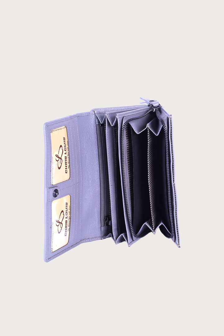 Grey Leather Beehive Ladies Wallet