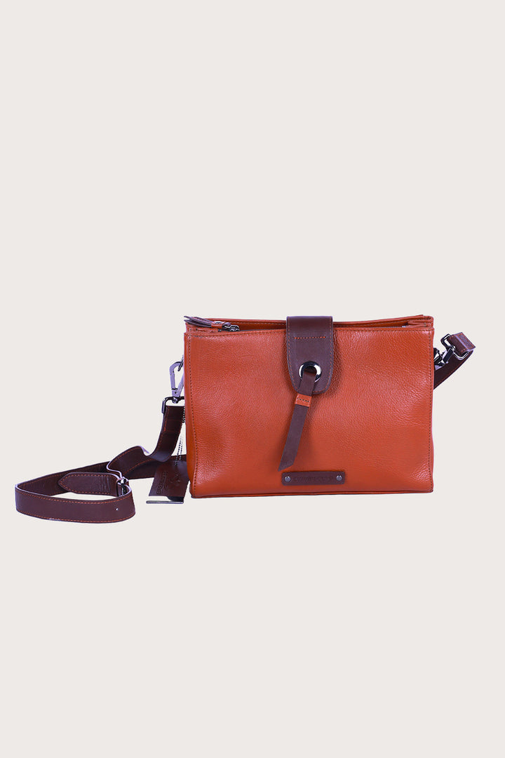 Tan/Brown Leather Santorini Sling Bag