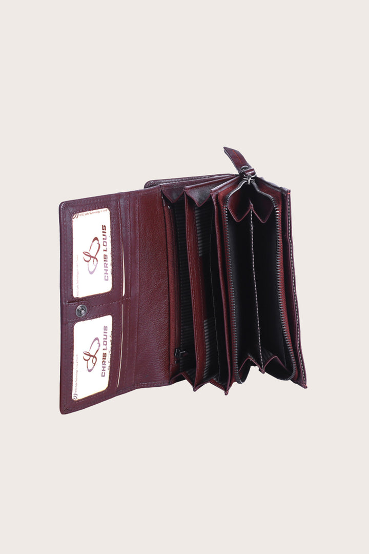 Brown Leather Beehive Ladies Wallet