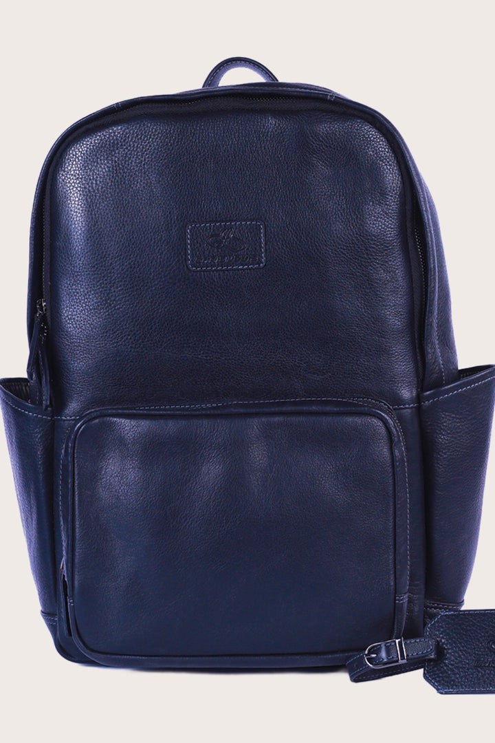 Black Leather Wollaby Backpack