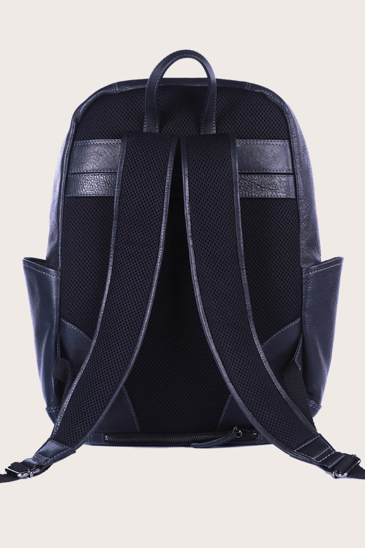 Black Leather Wollaby Backpack