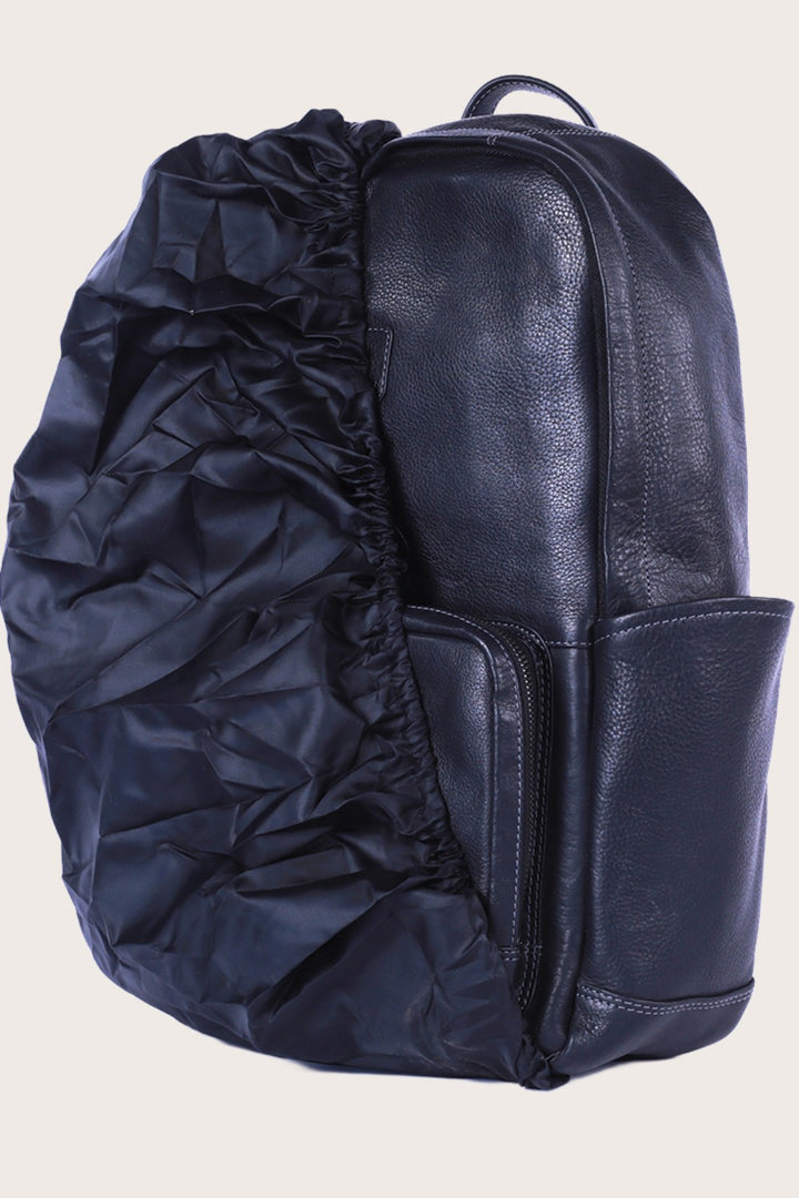 Black Leather Wollaby Backpack