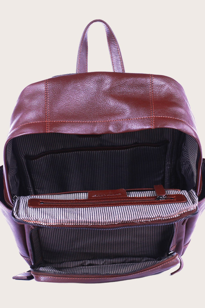 Brown Leather Wollaby Backpack