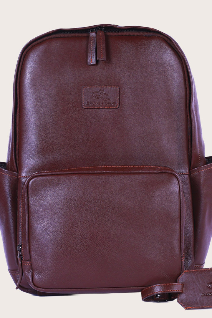 Brown Leather Wollaby Backpack