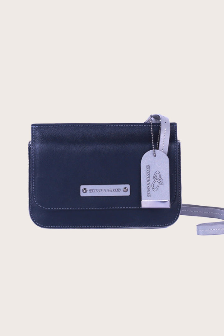 Black/Grey Leather Isfahan Sling Bag