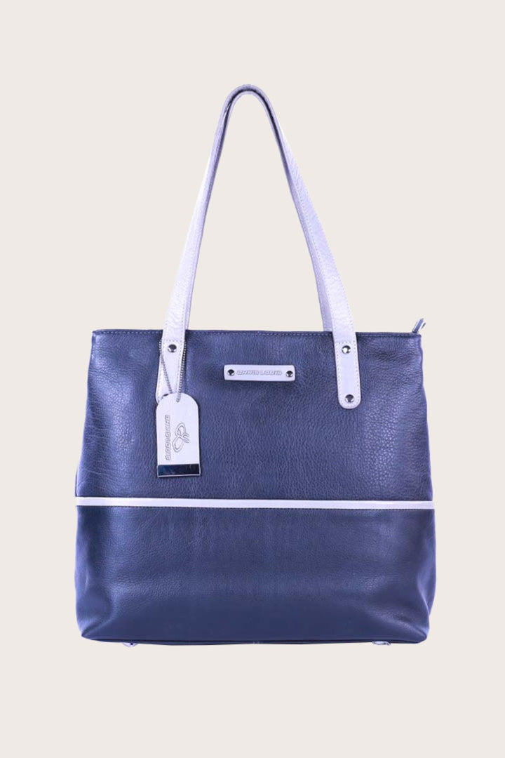 Black/Grey Leather Meknes Tote Bag