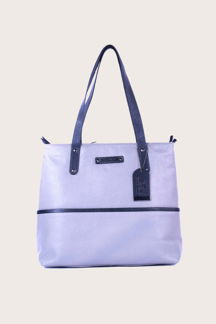 Grey/Black Leather Meknes Tote Bag