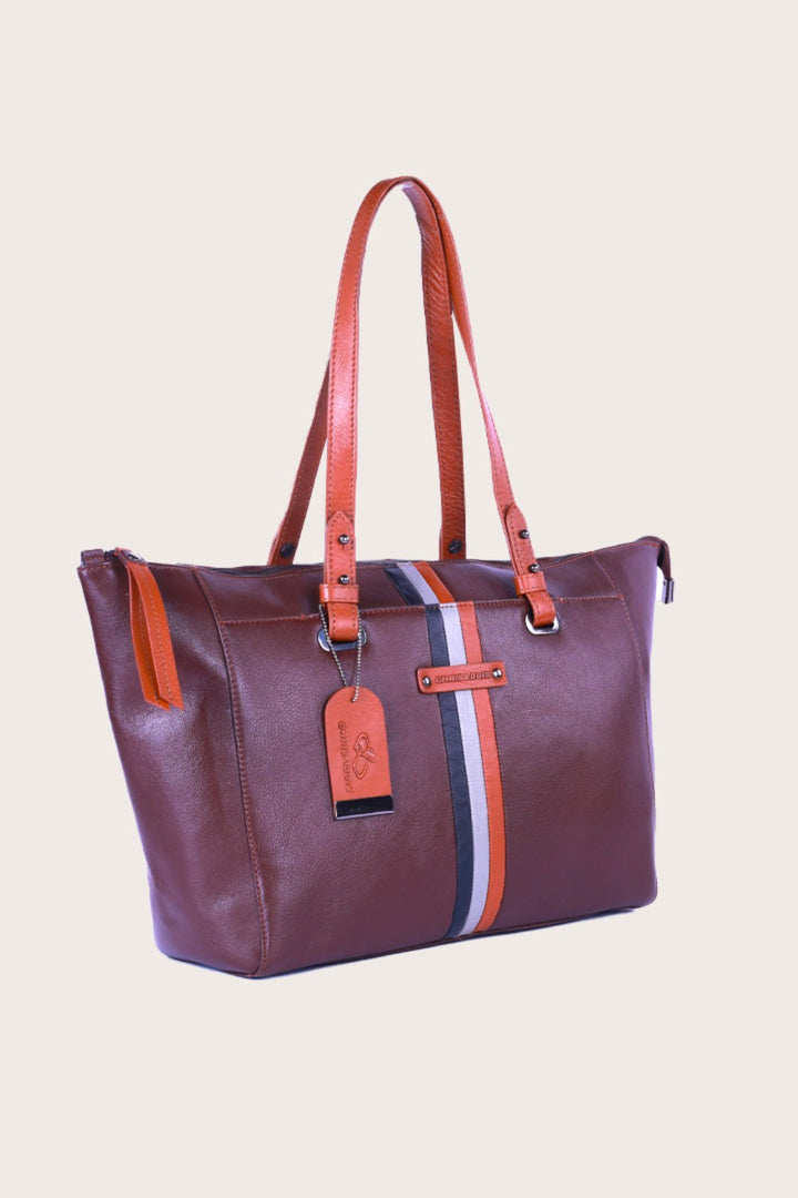 Brown/Tan Leather Brolga Tote Bag