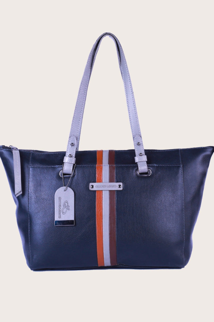 Black/Grey Leather Brolga Tote Bag