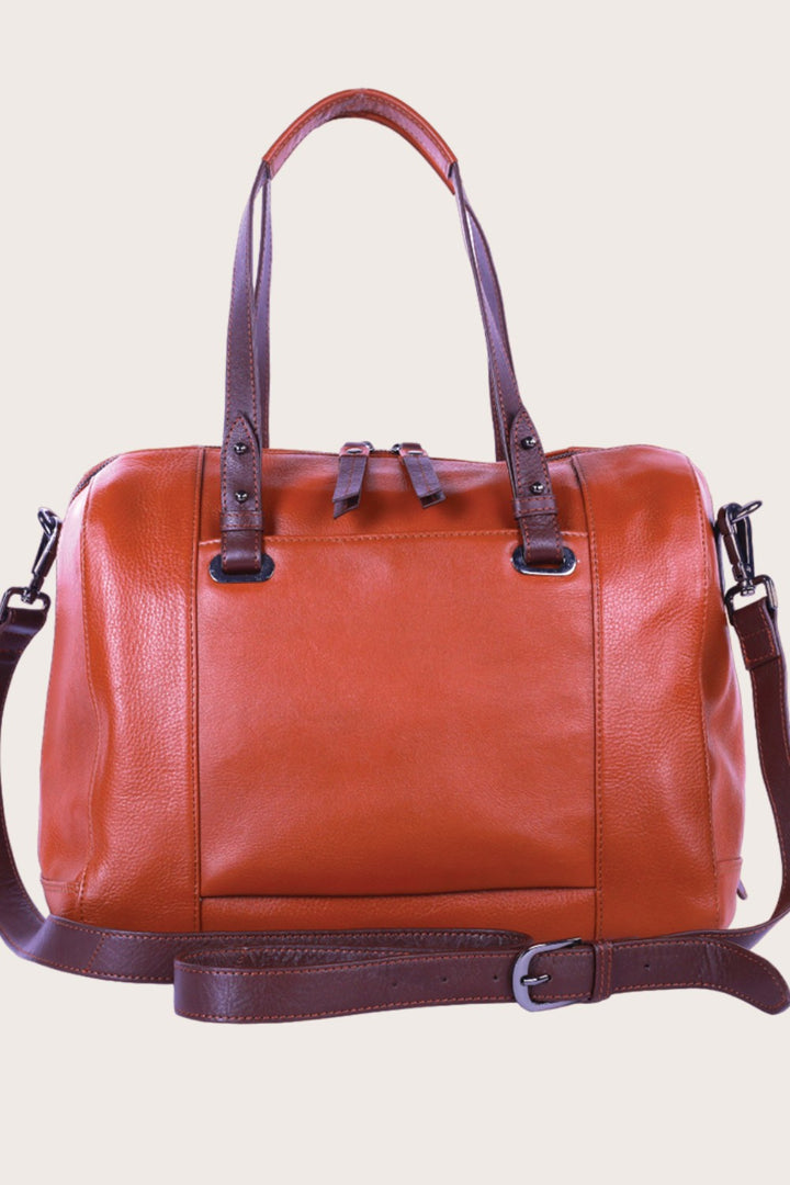 Tan/Brown Leather Sierra Satchel Bag