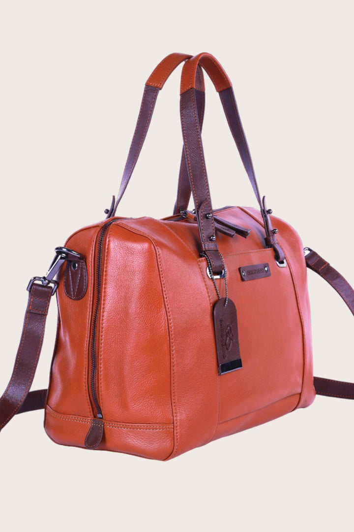 Tan/Brown Leather Sierra Satchel Bag