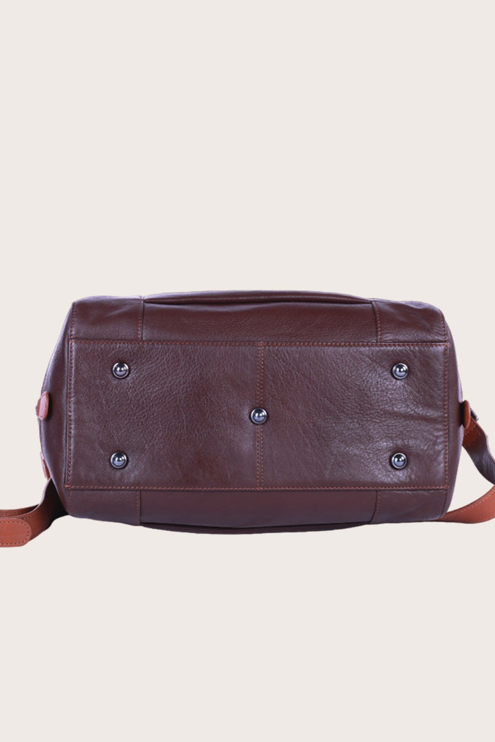 Brown/Tan Leather Sierra Satchel Bag