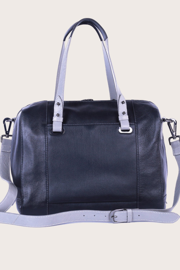 Black/Grey Leather Sierra Satchel Bag