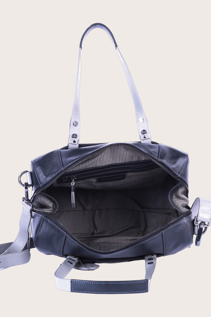 Black/Grey Leather Sierra Satchel Bag