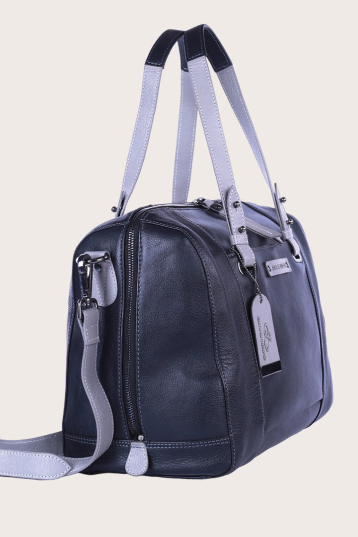 Black/Grey Leather Sierra Satchel Bag