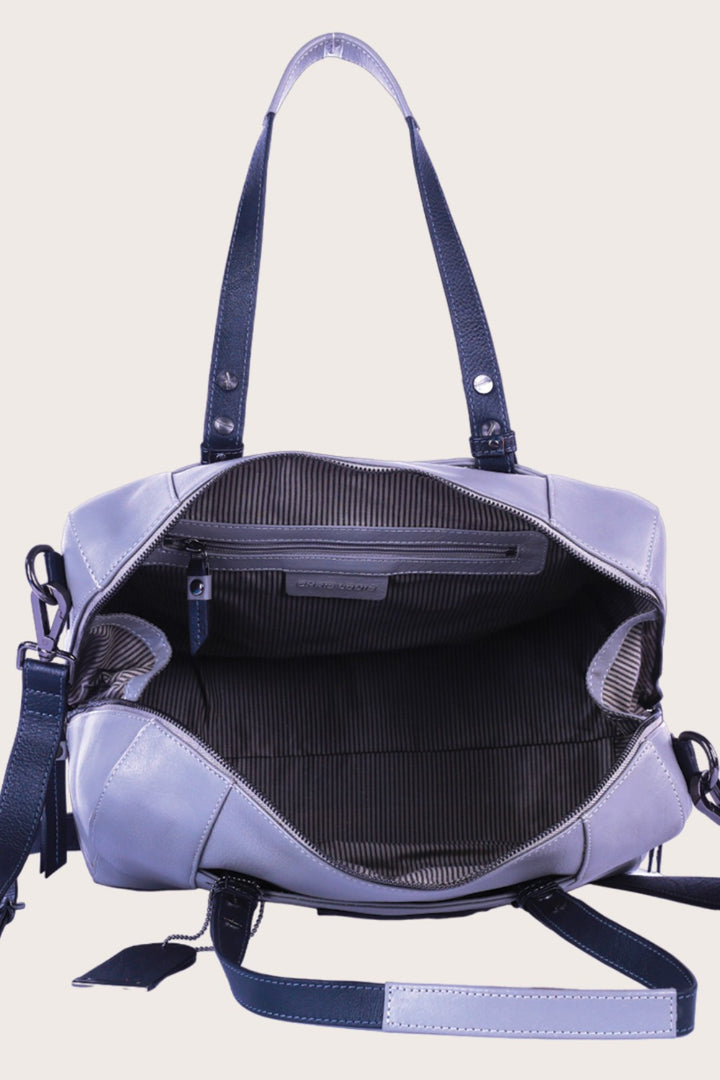 Grey/Black Leather Sierra Satchel Bag