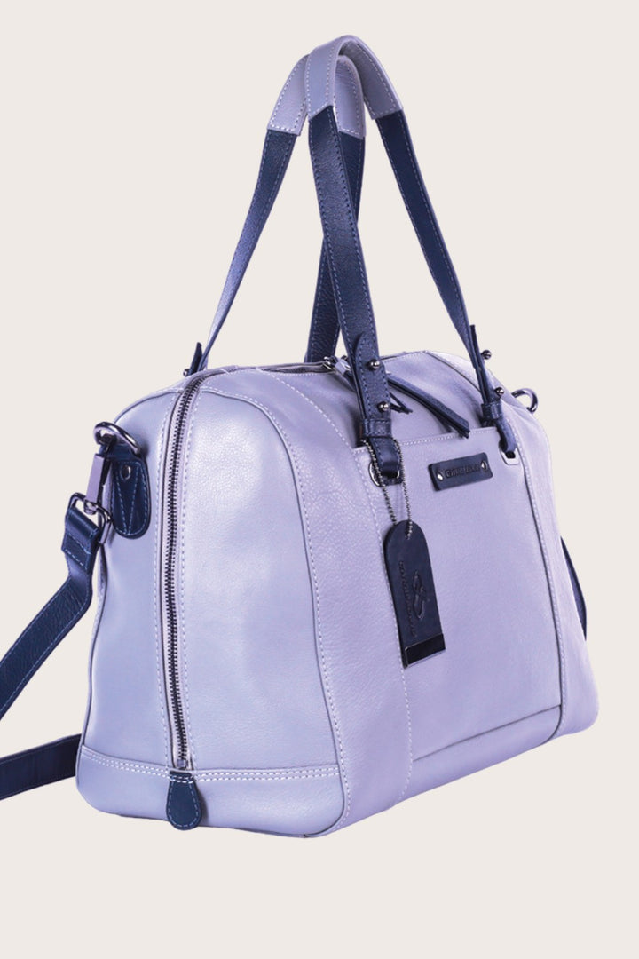 Grey/Black Leather Sierra Satchel Bag