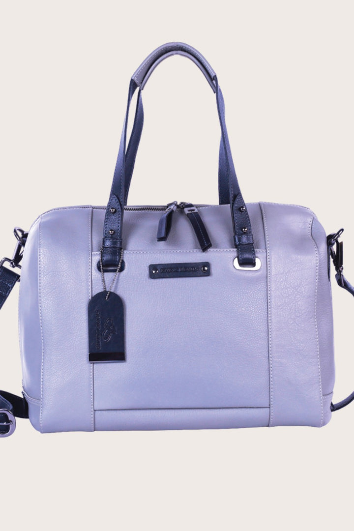 Grey/Black Leather Sierra Satchel Bag