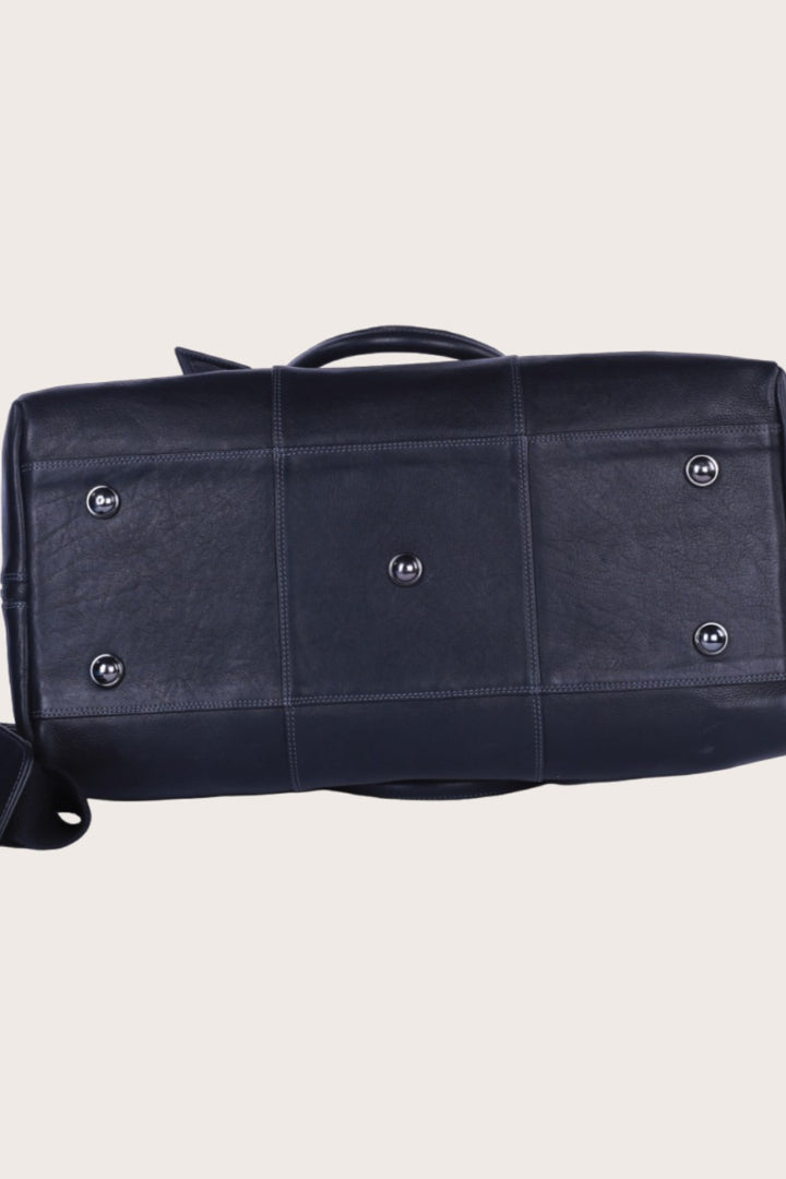 Black Leather Amsterdam Travel Overnight Bag