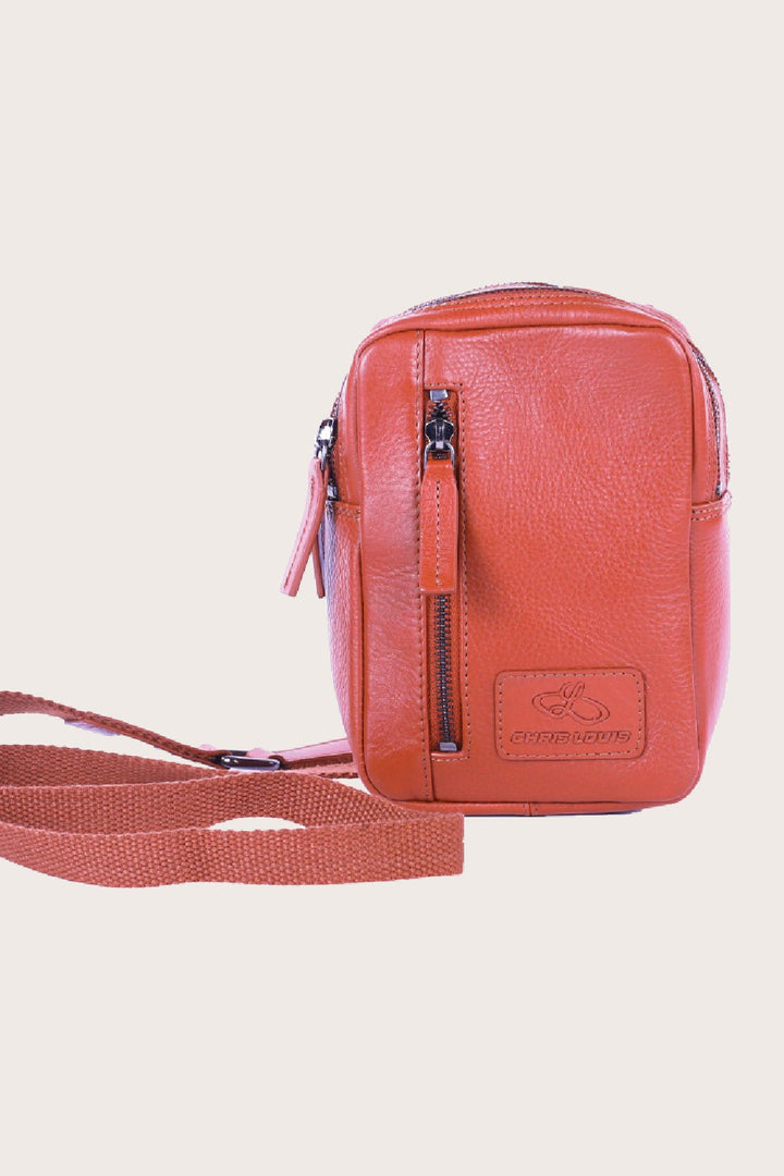 Tan Leather Aoraki Cross-Body Travel Bag