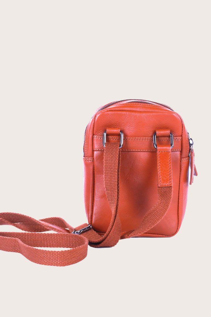 Tan Leather Aoraki Cross-Body Travel Bag