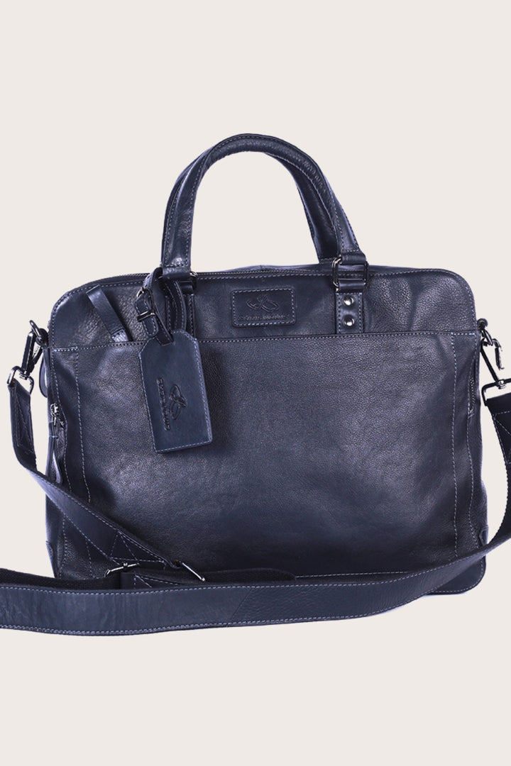 Black Leather Stonehenge Office bag