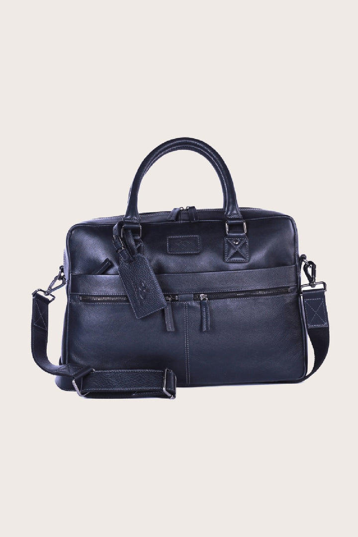 Black Leather Ephesus Office Bag