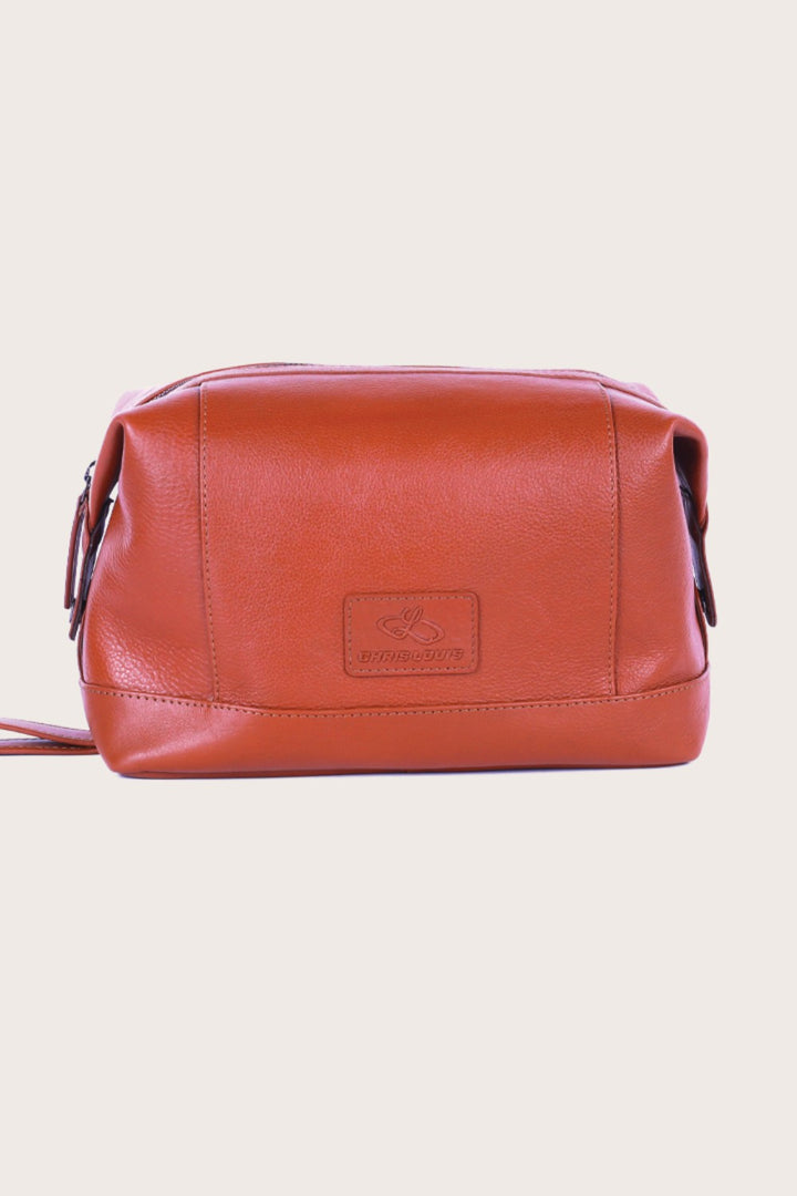 Tan Leather Billabong Toilet Bag