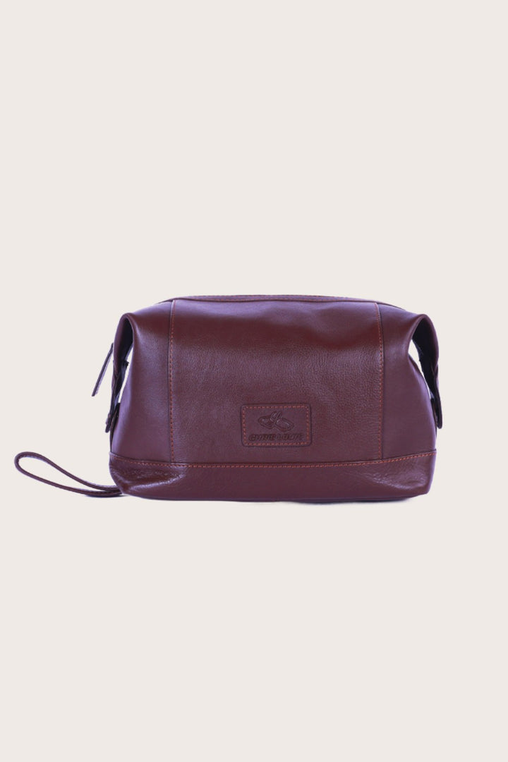 Brown Leather Billabong Toilet Bag