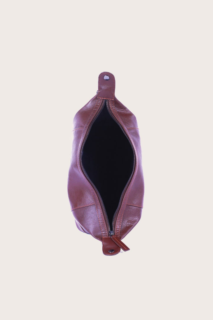 Brown Leather Billabong Toilet Bag