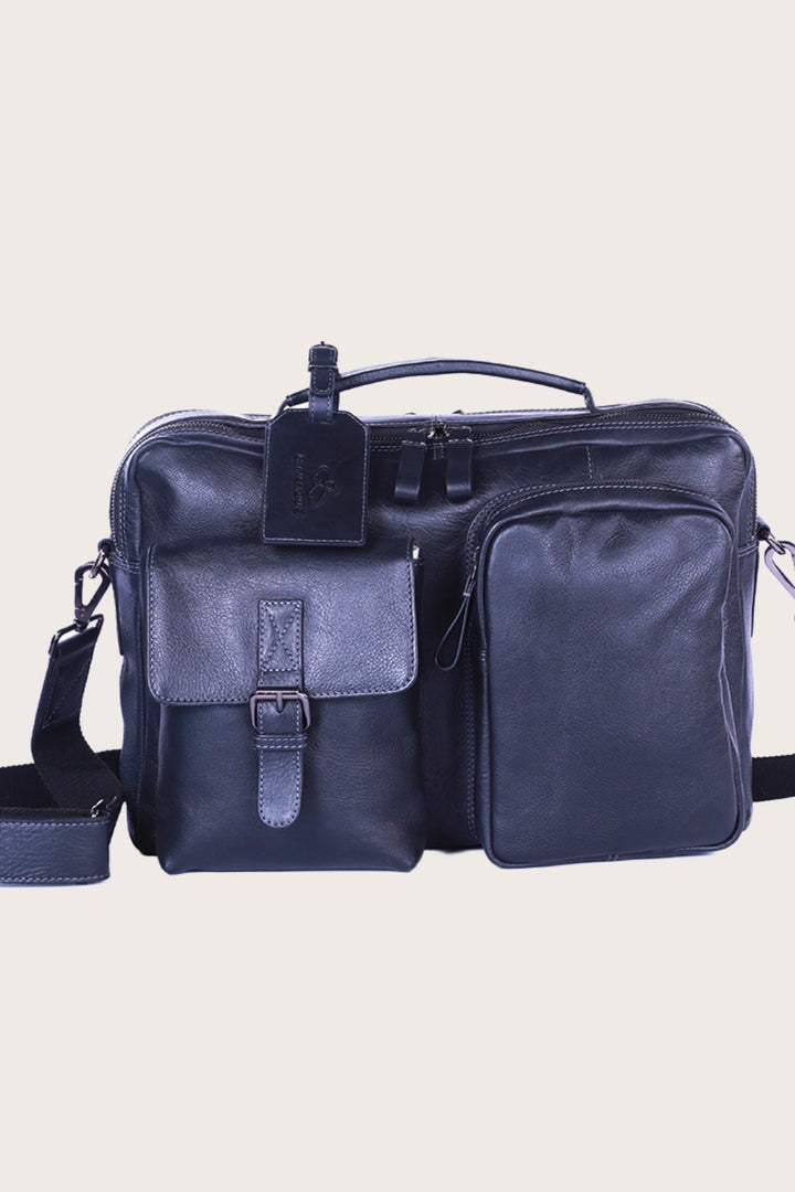 Black Leather Kakadu Men's Bag