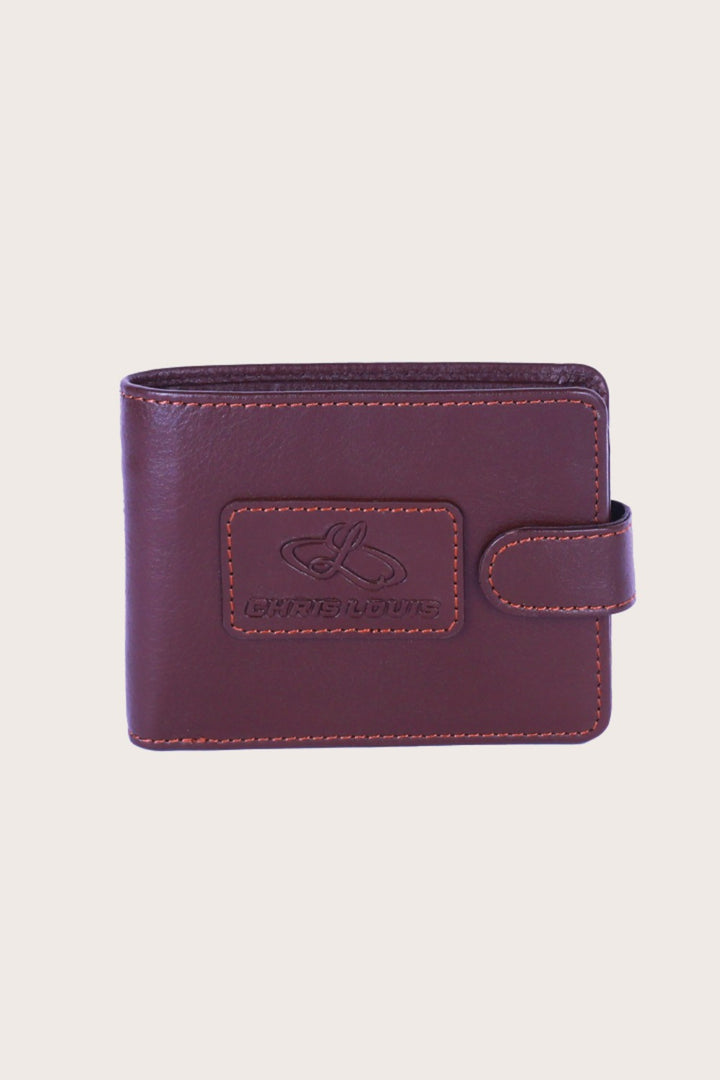 Brown Giza Leather Tab Wallet