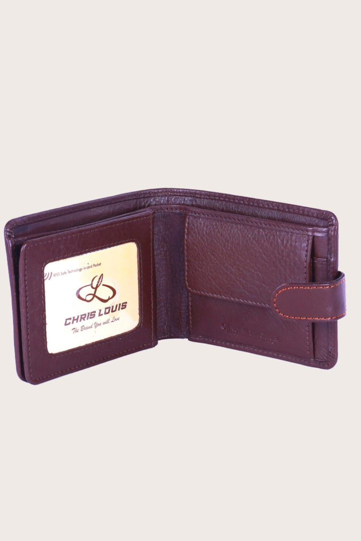 Brown Giza Leather Tab Wallet