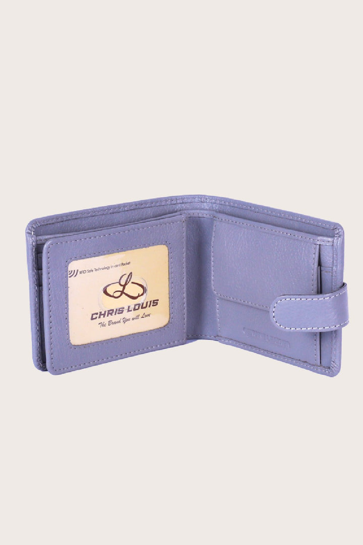 Grey Giza Leather Tab Wallet