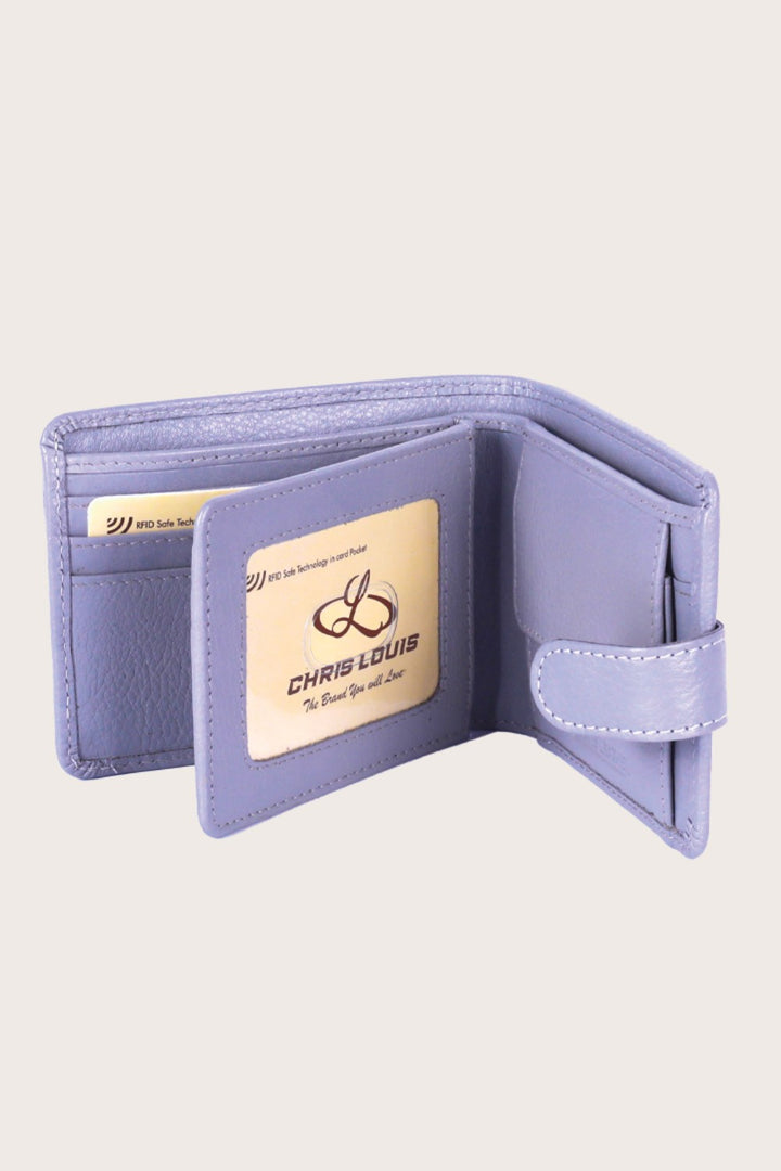 Grey Giza Leather Tab Wallet