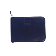 Chris Louis black leather zippered file organizer and i-pad sleeve with detachable wristlet.
