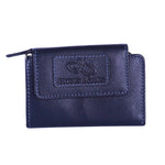 Chris Louis black genuine leather Kyoto key case with RFID protection, 6 key holder, 3 card slots, and coin compartment.