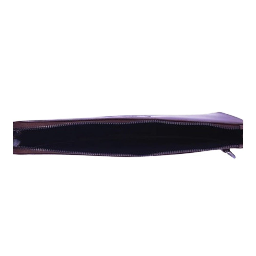 Chris Louis brown leather i-pad/file organizer with zippered closure and detachable wristlet.